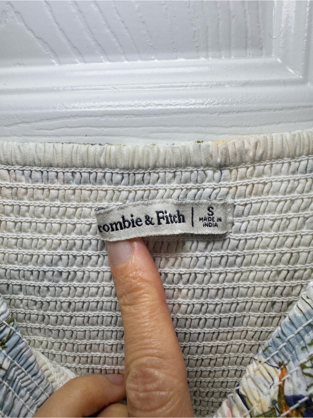 Abercrombie & Fitch Sydney Smocked Dipped-Waist Midi Dress - Picture 8 of 9